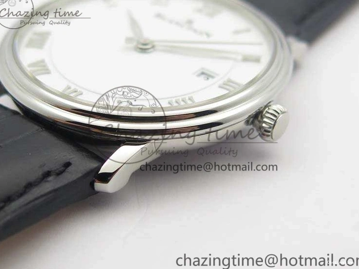 0519 Villeret 6651 SS ZF 1:1 Best Edition White Dial On Black Leather Strap A Practical 8098